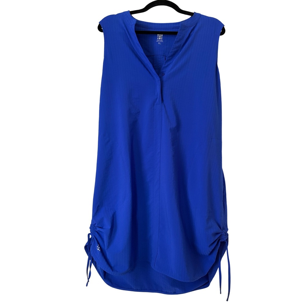 Title Nine Speed Racer Sleeveless Tunic Dress Bright Blue Womens XL EUC